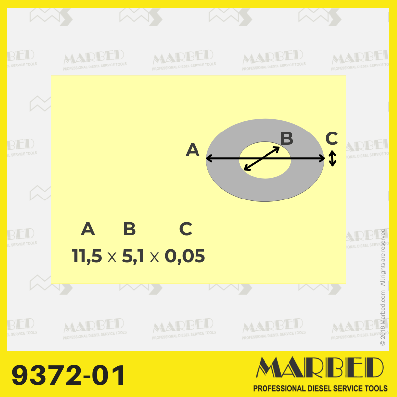 Spessori calibrati 11,5x5,1 (100x)