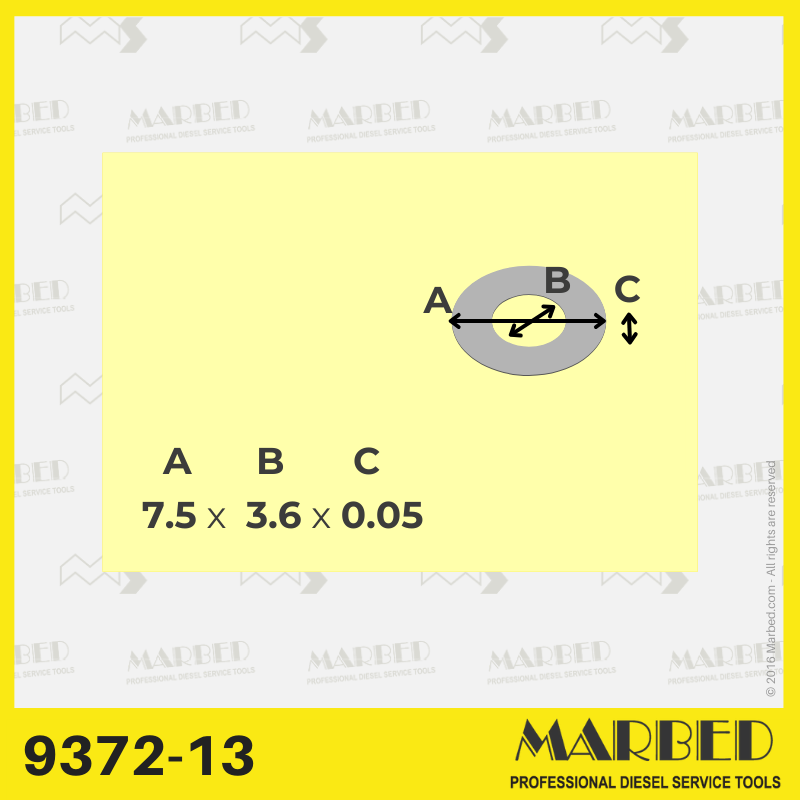 Calibrated shims (100x) 7.5x3.6