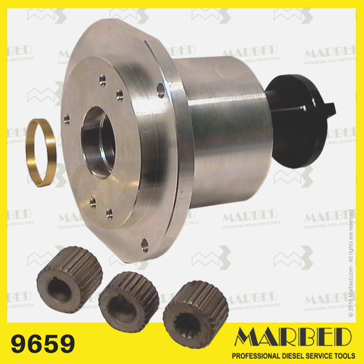 [9659] Cushioned half-coupling with gears, for diesel injection pump test benches.