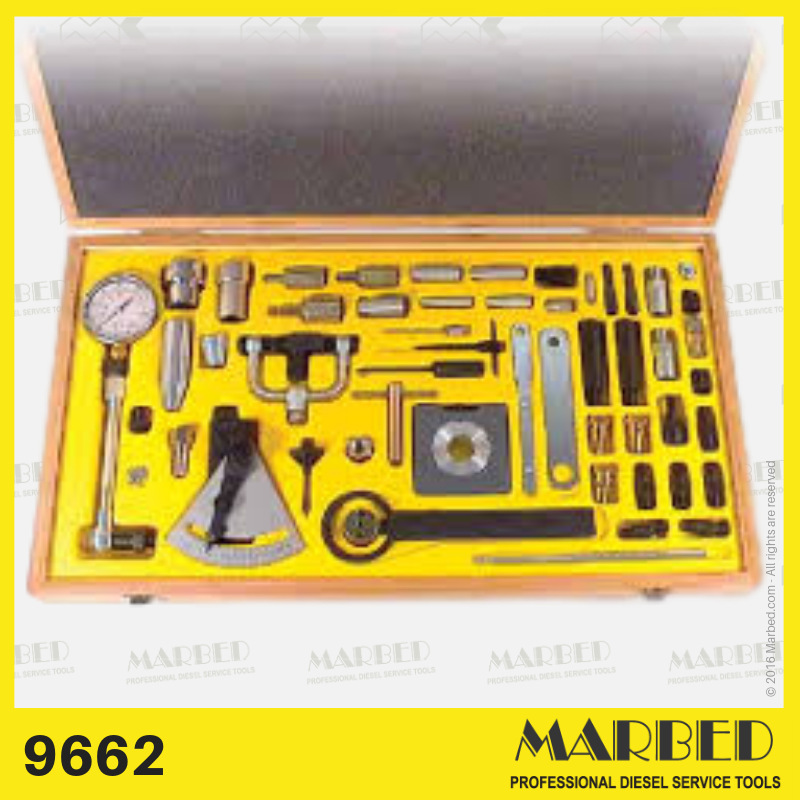Selection of 15 (*) special tools in wooden box, for assembly and