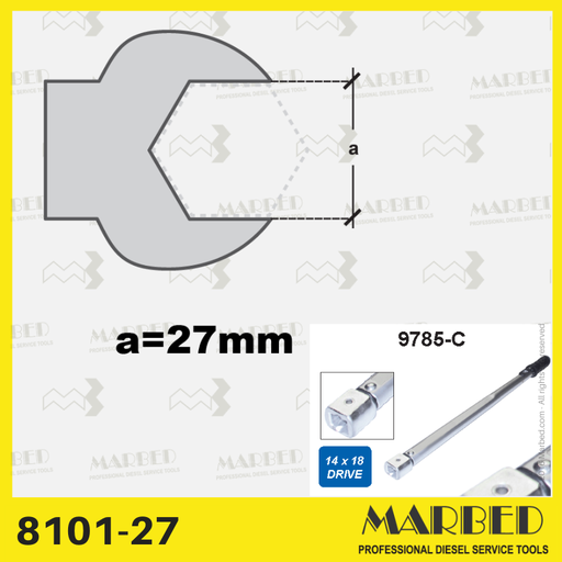 [8101-27] Hexagonal open insert for torque wrench