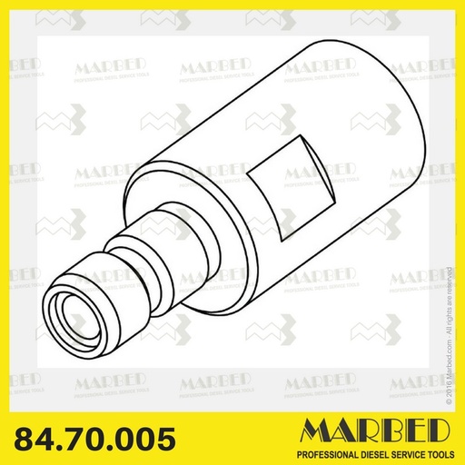 [84.70.005] Tuerca con adaptador para una rápida conexión al banco de pruebas de Bosch.
Similar a Bosch 1 687 010 089, Zexel 157682-0300.