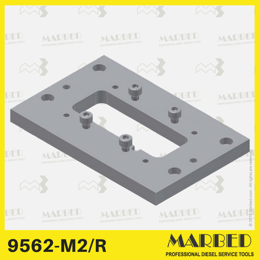 [9562-M2/R] 9562-M2/R Piastra 9562-M2 h=11 lavorata a disegno, fosfatata e completa di viti