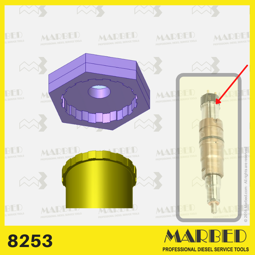 [8253] Ring nut wrench for Cummins common rail injectors